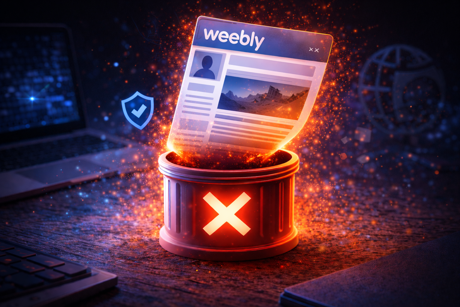 ilustrasi penghapusan blog weebly dan perlindungan jejak digital di internet