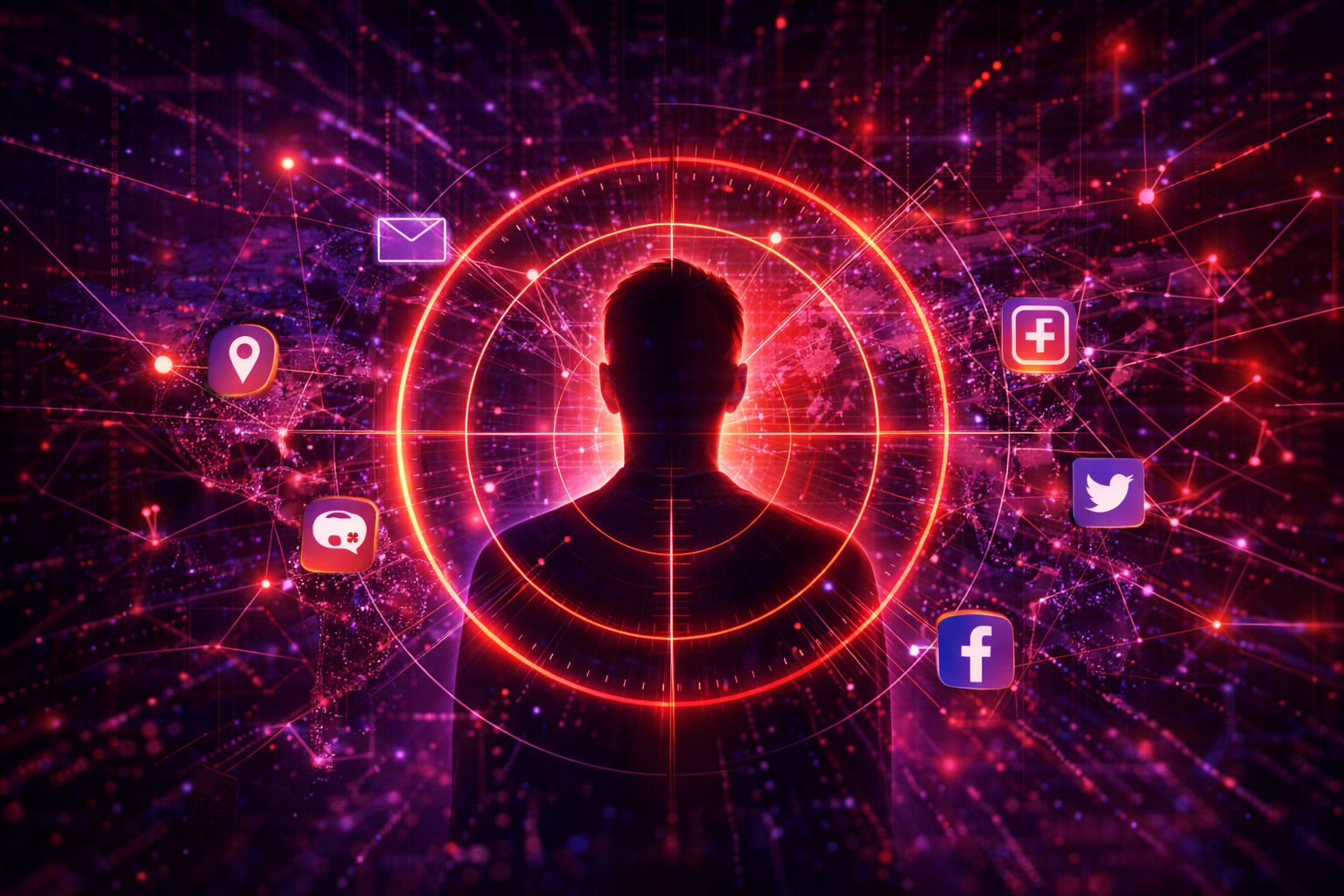 ilustrasi hacker menargetkan individu di internet