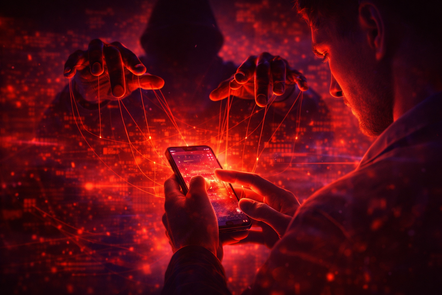 ilustrasi manipulasi psikologis dalam kejahatan siber