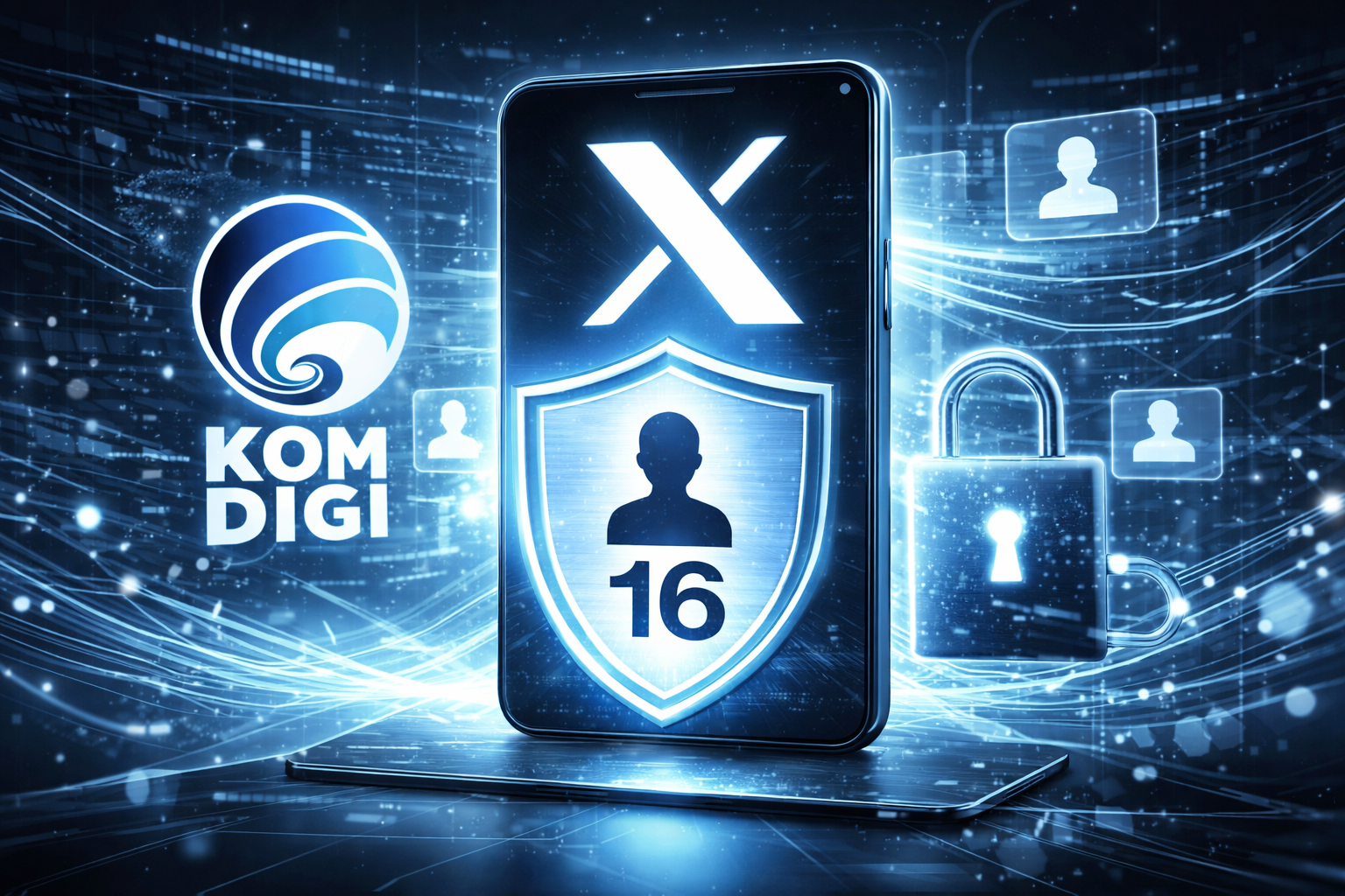 ilustrasi platform X dengan batasan usia pengguna dan regulasi digital indonesia