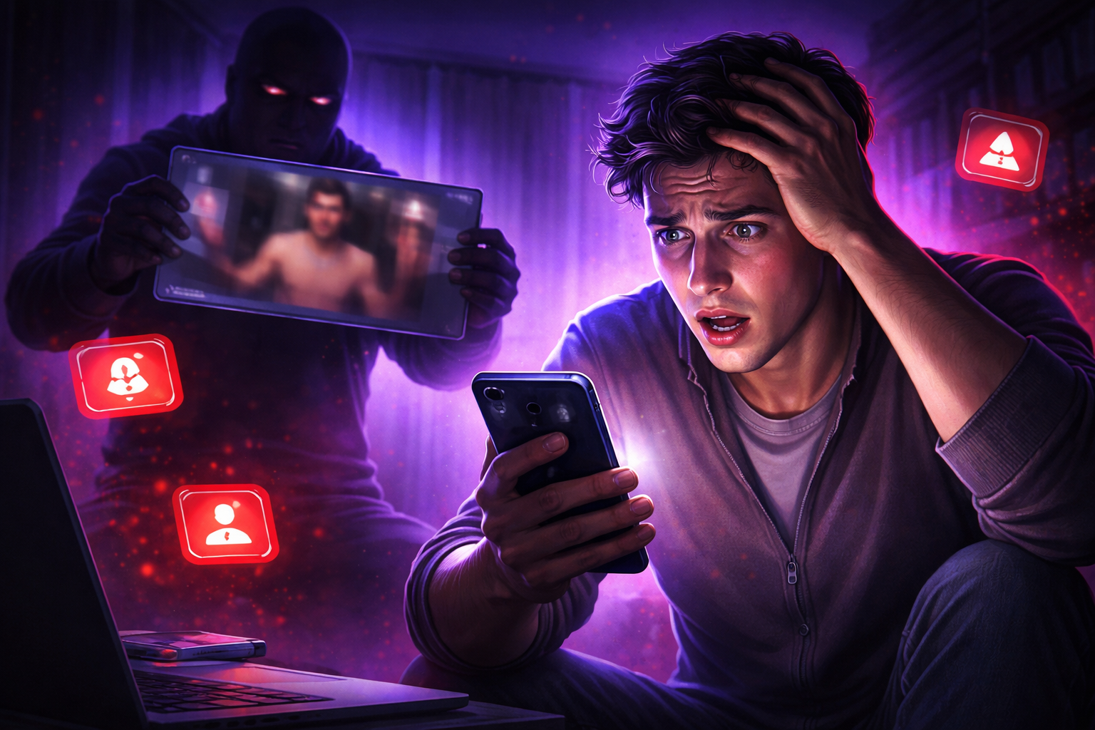 ilustrasi korban vcs scam telegram mengalami ancaman penyebaran video pribadi