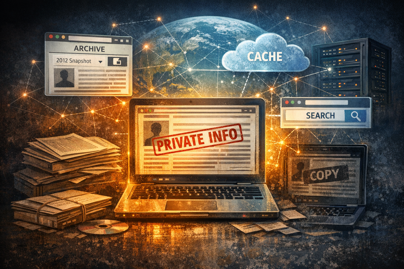 cyber security breach corporate network concept
