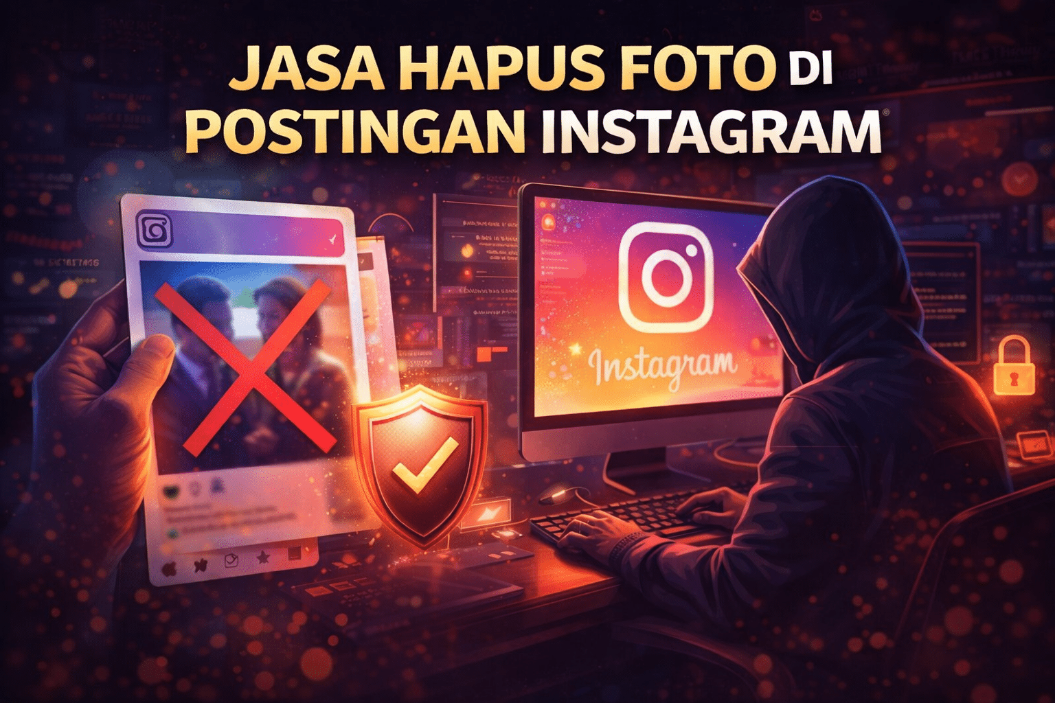 ilustrasi penghapusan foto dari instagram dan perlindungan privasi digital pengguna