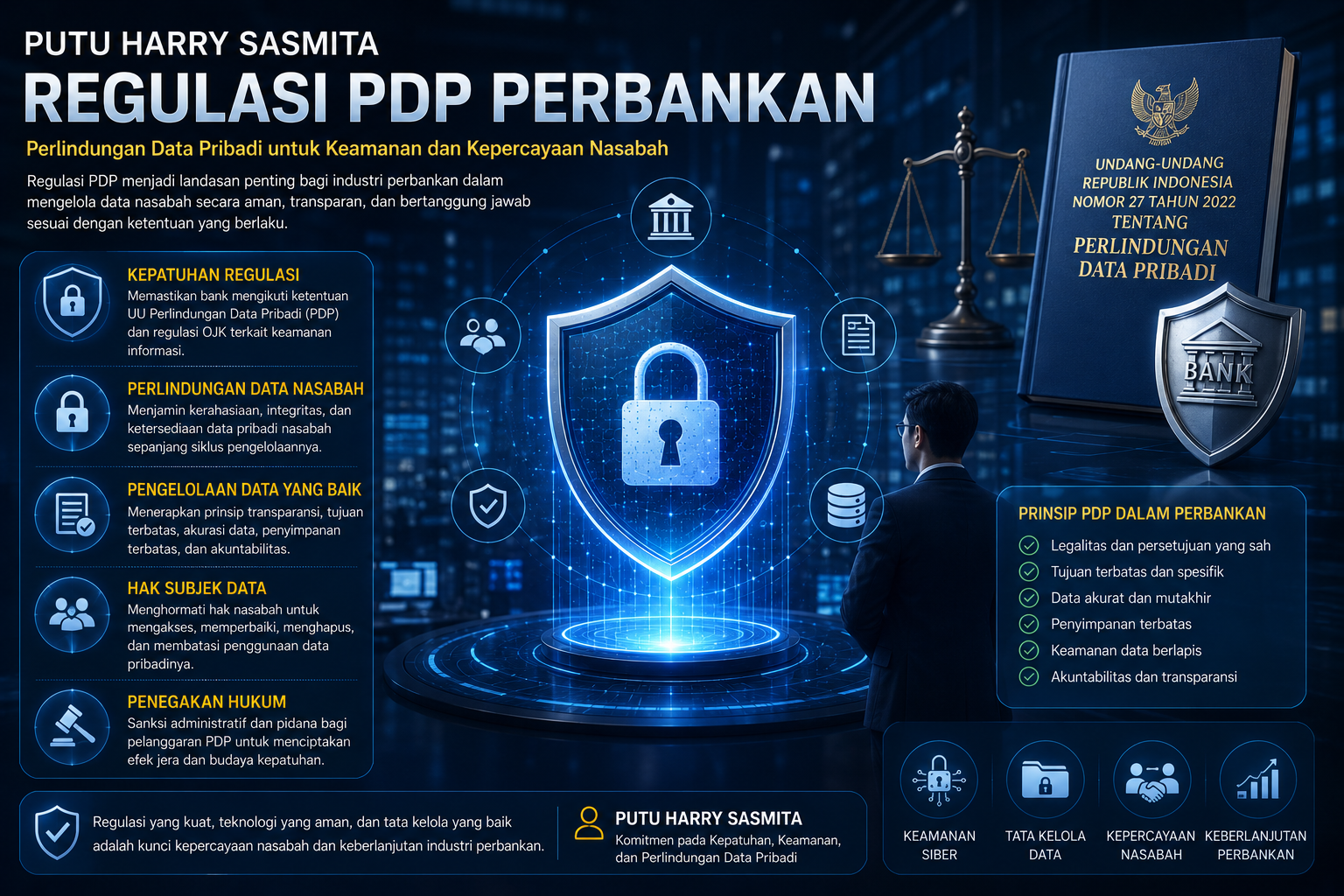 Putu Harry Sasmita regulasi PDP perlindungan data perbankan Indonesia