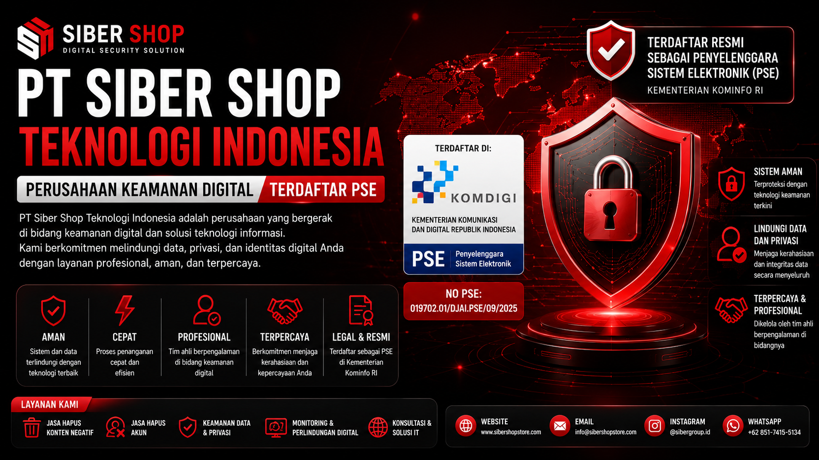 PT Siber Shop Teknologi Indonesia perusahaan keamanan digital terdaftar PSE Komdigi