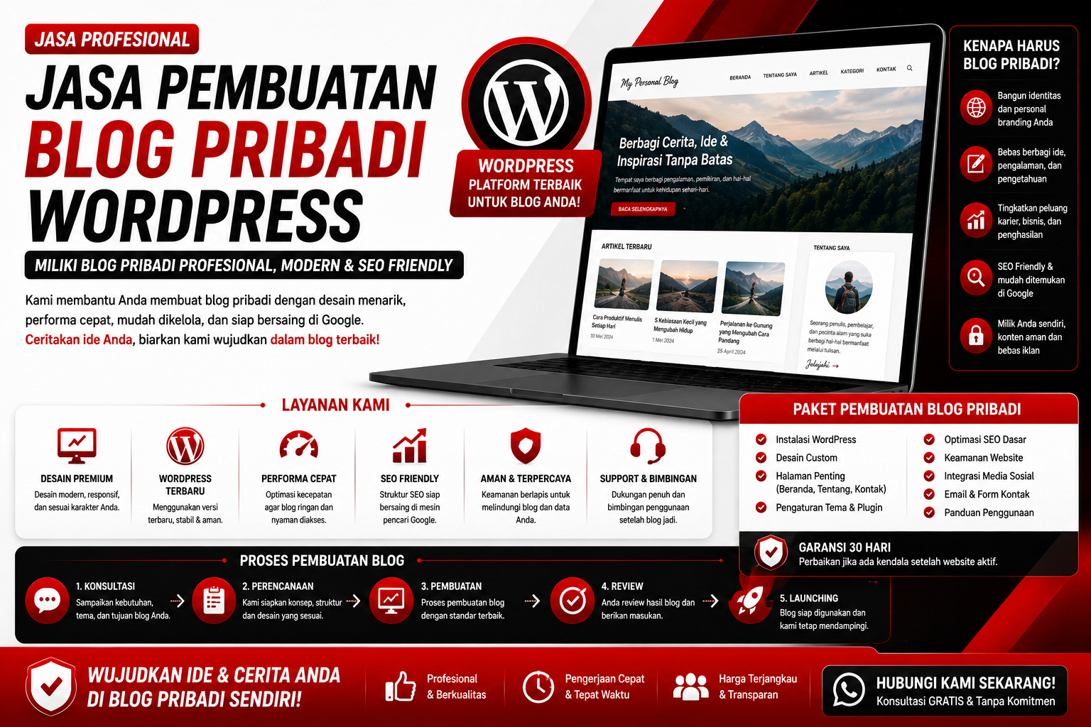 jasa pembuatan blog pribadi wordpress profesional