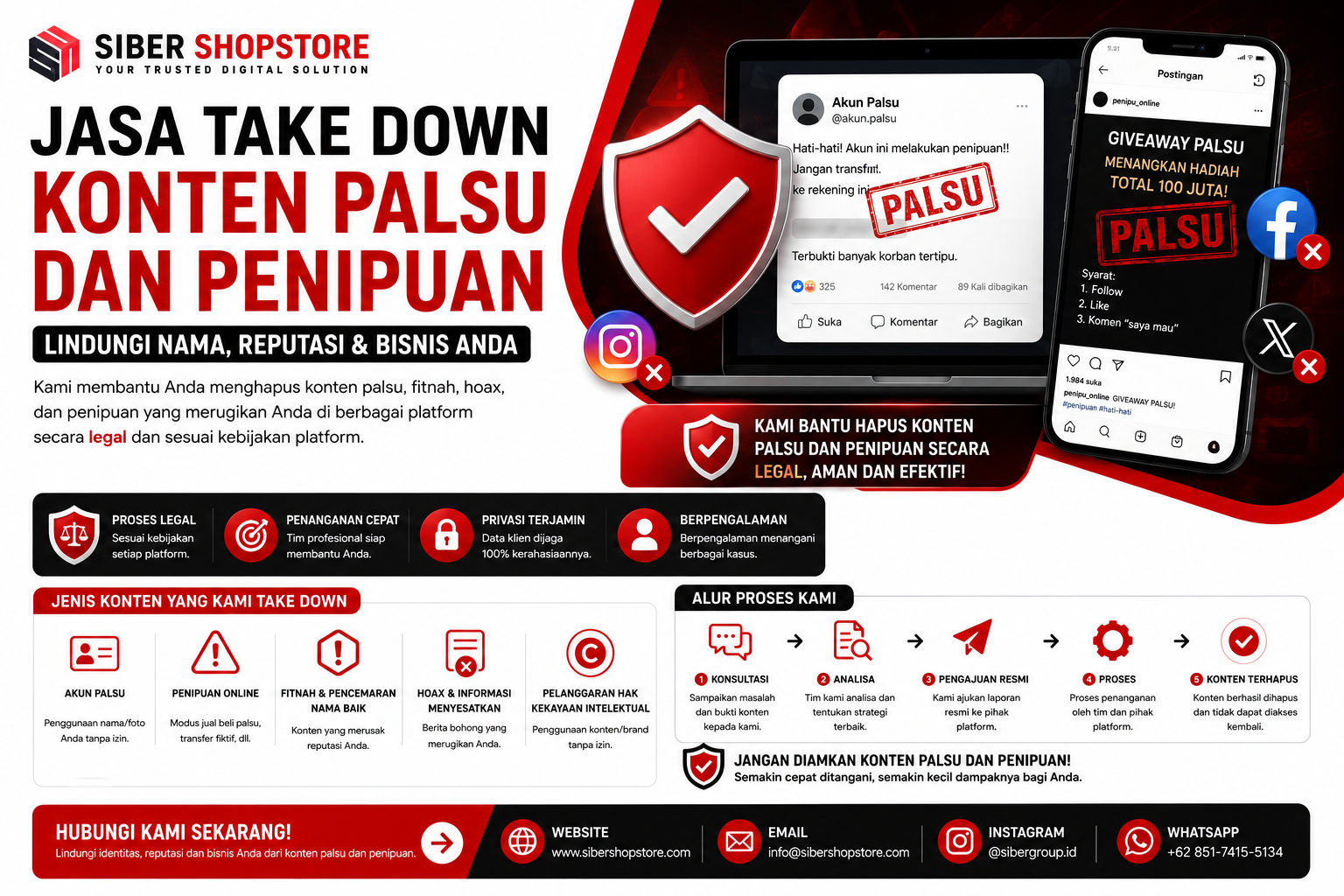 jasa take down konten palsu dan akun penipuan