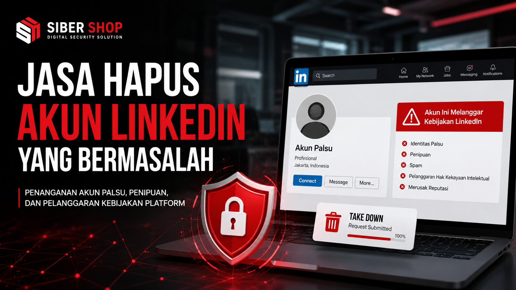 jasa hapus akun linkedin bermasalah profesional