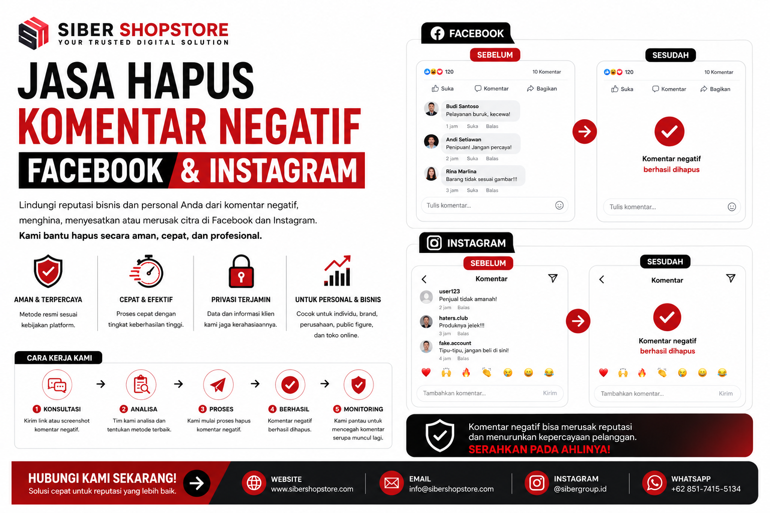 jasa hapus komentar negatif facebook instagram