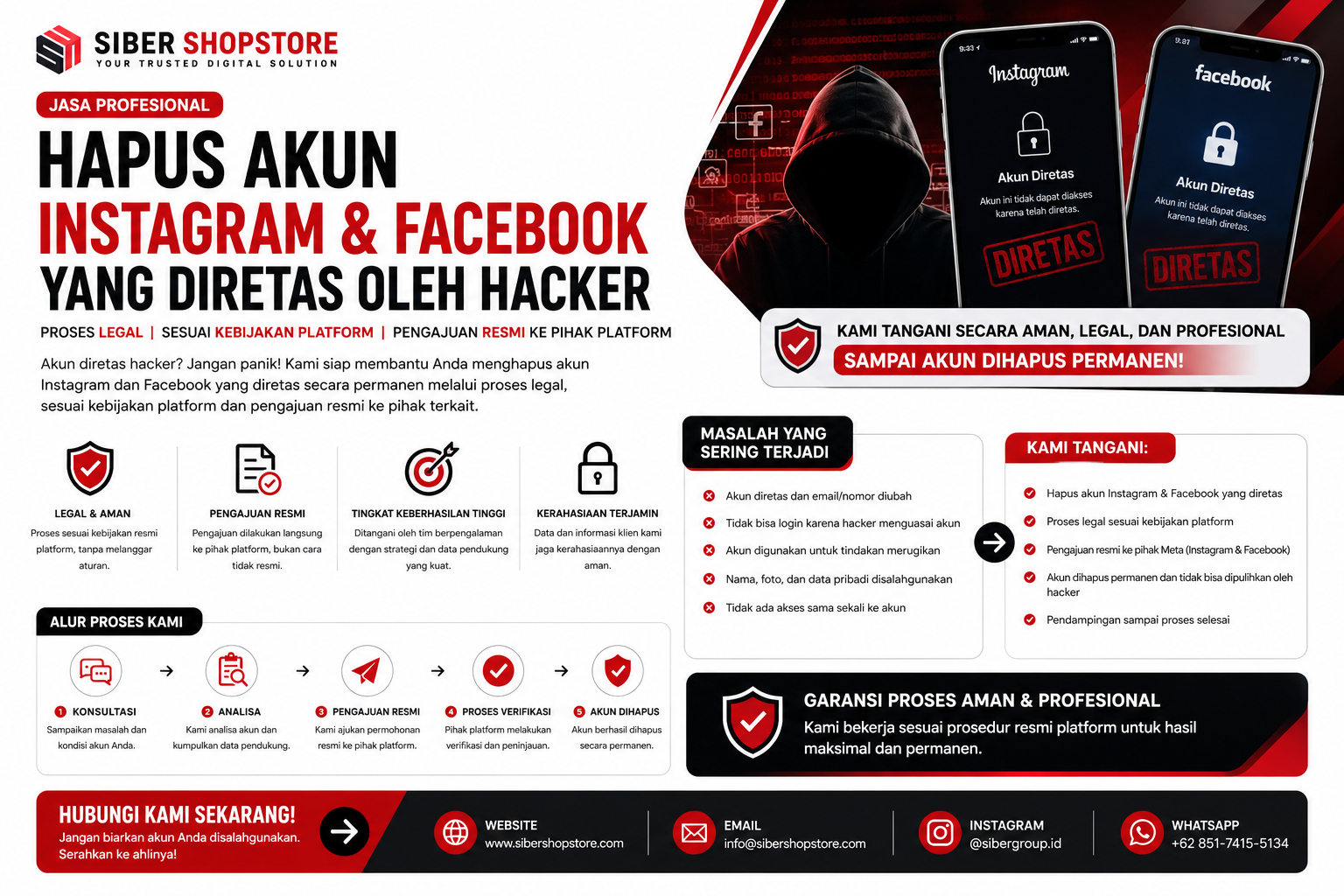 jasa hapus akun instagram facebook diretas