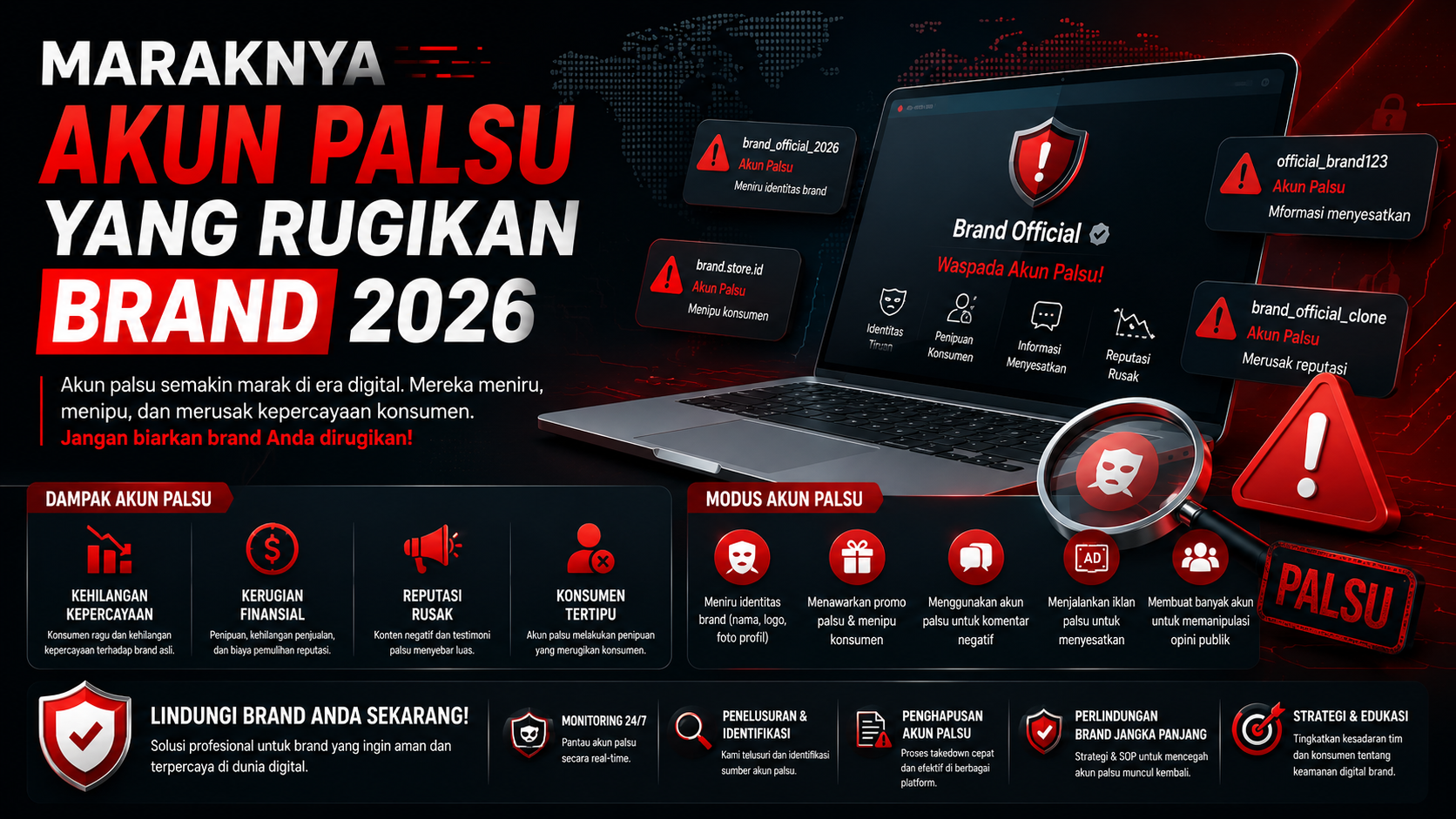 maraknya akun palsu rugikan brand bisnis 2026