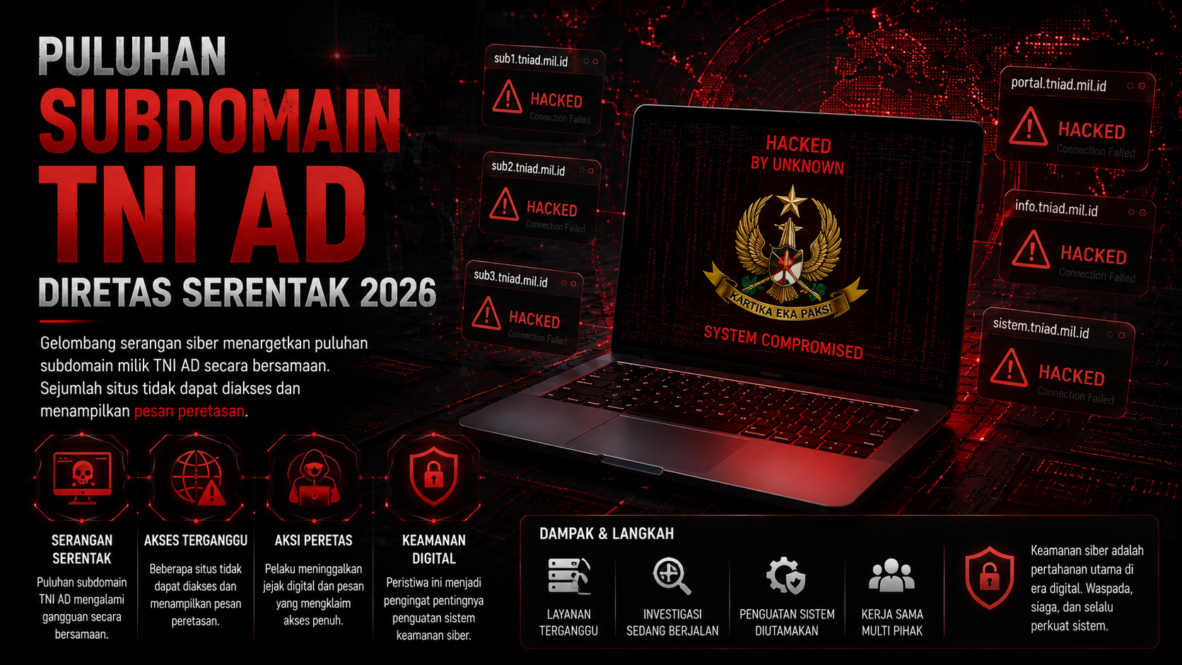 ilustrasi serangan siber pada jaringan pemerintah